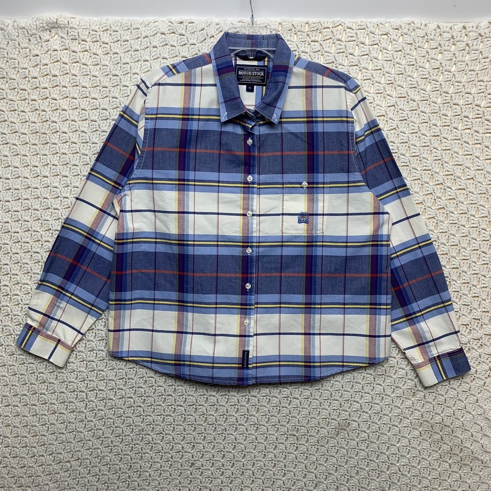 Panhandle Slim Rough Stock Plaid‎ Western Shirt Womens XL  Cotton Long Sleeve